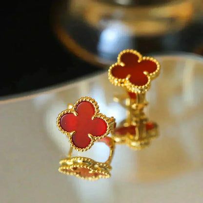[Mystic Crown]CLOVER MEDIUM 1 MOTIFS CARNELIAN  EARRINGS