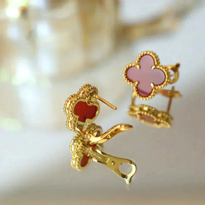 [Mystic Crown]CLOVER MEDIUM 1 MOTIFS CARNELIAN  EARRINGS
