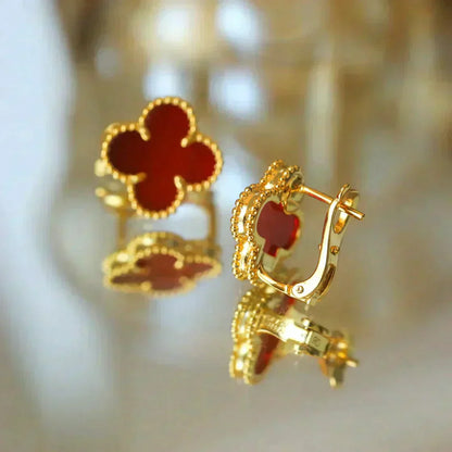 [Mystic Crown]CLOVER MEDIUM 1 MOTIFS CARNELIAN  EARRINGS