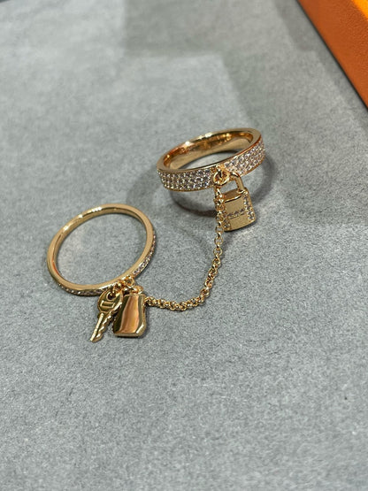 [Mystic Crown]HM KELLY CLOCHETTE DOUBLE RING IN  WITH DIAMONDS
