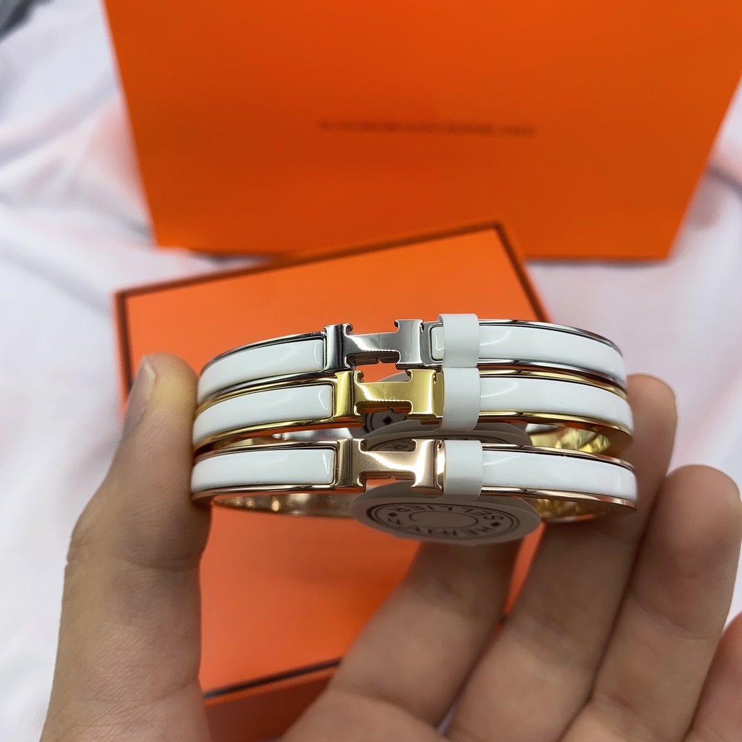 [Mystic Crown]CLASSIC HM CLIC WHITE 8MM ENAMEL BRACELET