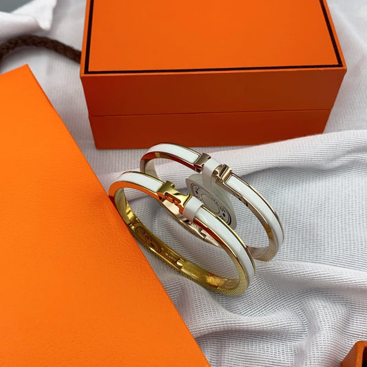 [Mystic Crown]CLASSIC HM CLIC WHITE 8MM ENAMEL BRACELET