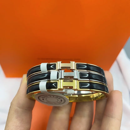 [Mystic Crown]CLASSIC HM CLIC BLACK 8MM ENAMEL BRACELET