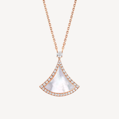 [Mystic Crown]DREAM MOP DIAMOND PAVED PINK GOLD NECKLACE