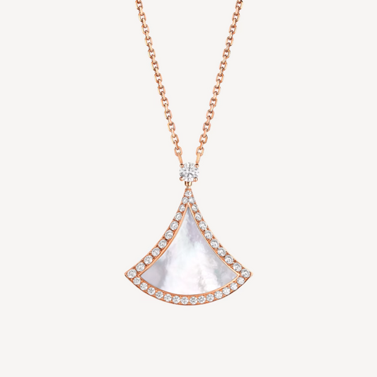 [Mystic Crown]DREAM MOP DIAMOND PAVED PINK GOLD NECKLACE