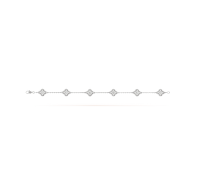 [Mystic Crown]CLOVER 6 MOTIF SILVER DIAMOND BRACELET