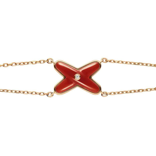 [Mystic Crown]JEUX BRACELET CARNELIAN PINK GOLD 1 DIAMOND