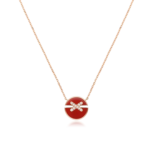[Mystic Crown]JEUX DE ROSE GOLD DIAMOND NECKLACE