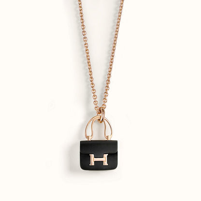 [Mystic Crown]CONSTANCE BLACK PEDANT PINK GOLD NECKLACE