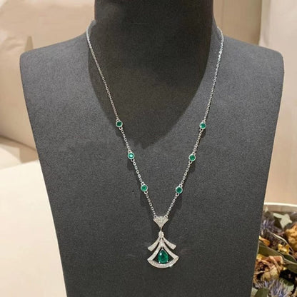 [Mystic Crown]DREAM NECKLACE MALACHITE DIAMOND SILVER
