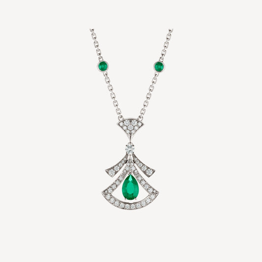 [Mystic Crown]DREAM NECKLACE MALACHITE DIAMOND SILVER