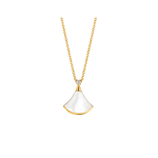 [Mystic Crown]DREAM NECKLACE WHITE MOP GOLD 1 DIAMOND