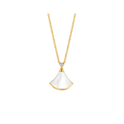 [Mystic Crown]DREAM NECKLACE WHITE MOP GOLD 1 DIAMOND