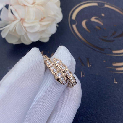[Mystic Crown]SERPENTI RING PINK GOLD DIAMOND PAVED 4MM