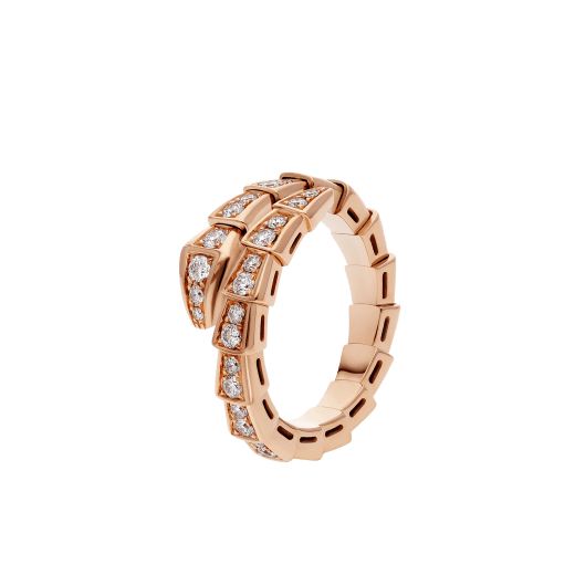 [Mystic Crown]SERPENTI RING PINK GOLD DIAMOND PAVED 4MM