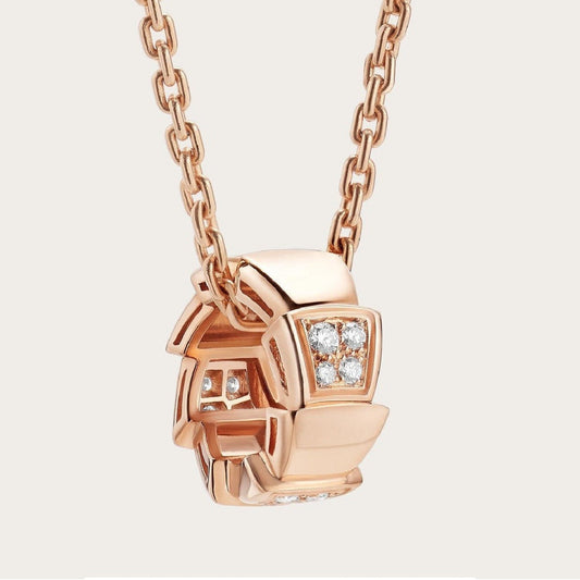 [Mystic Crown]SERPENTI PEDANT DIAMOND PINK GOLD NECKLACE