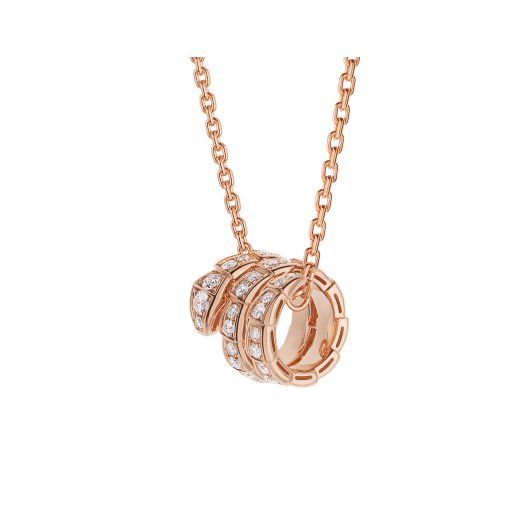 [Mystic Crown]SERPENTI PINK GOLD NECKLACE DOUBLE RING DIAMOND