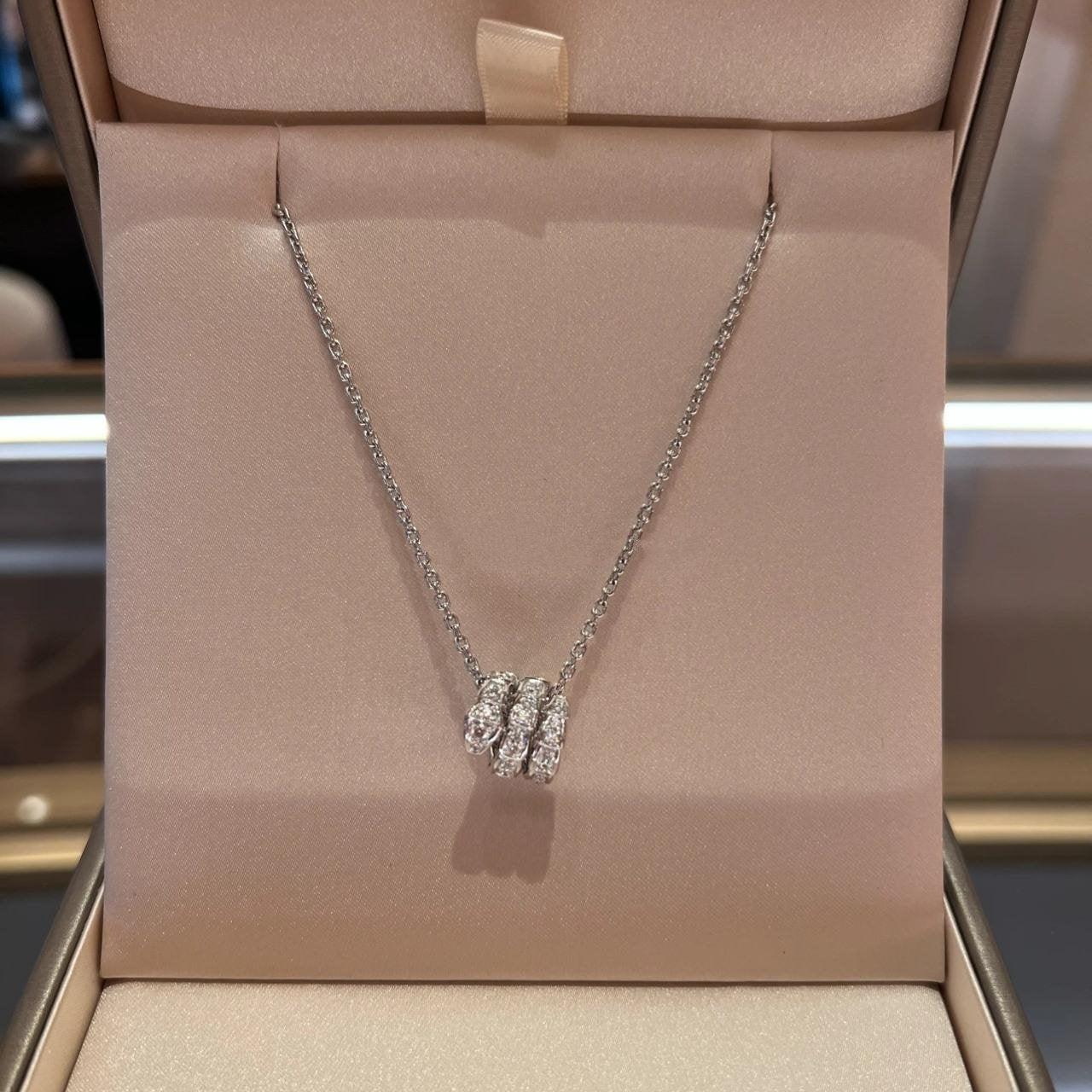 [Mystic Crown]SERPENTI  NECKLACE DOUBLE RING DIAMOND