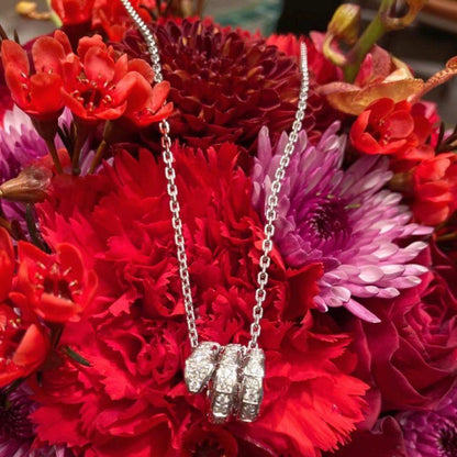 [Mystic Crown]SERPENTI  NECKLACE DOUBLE RING DIAMOND