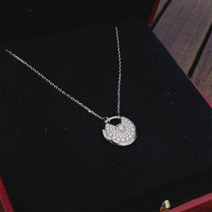 [Mystic Crown]AMULETTE SILVER FULL DIAMOND NECKLACE