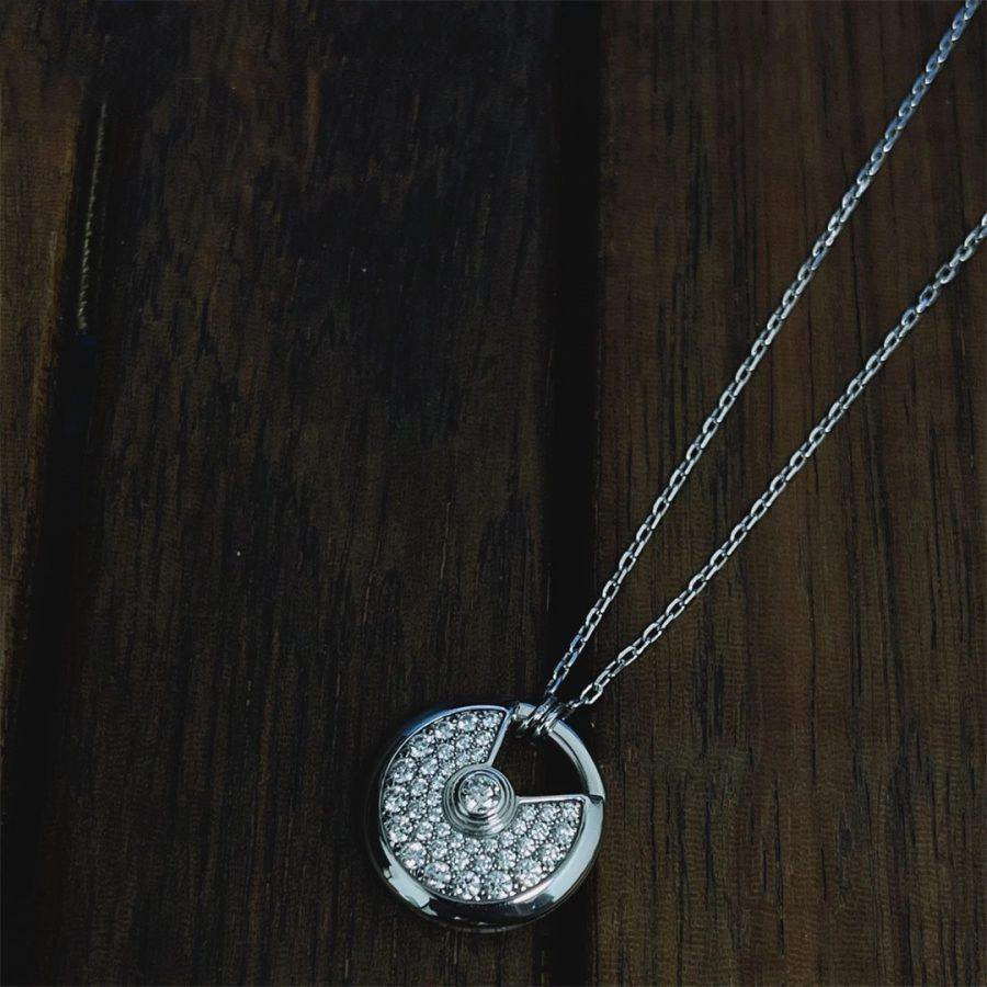[Mystic Crown]AMULETTE SILVER FULL DIAMOND NECKLACE