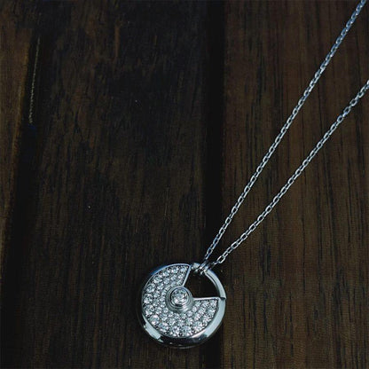 [Mystic Crown]AMULETTE SILVER FULL DIAMOND NECKLACE