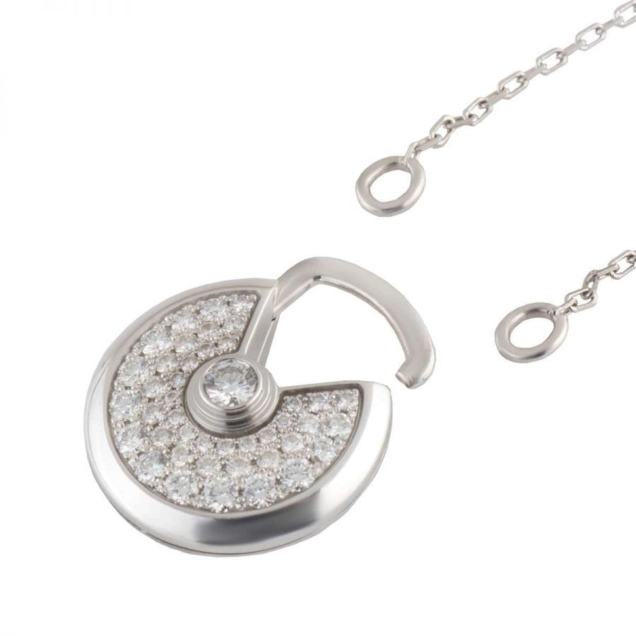 [Mystic Crown]AMULETTE SILVER FULL DIAMOND NECKLACE