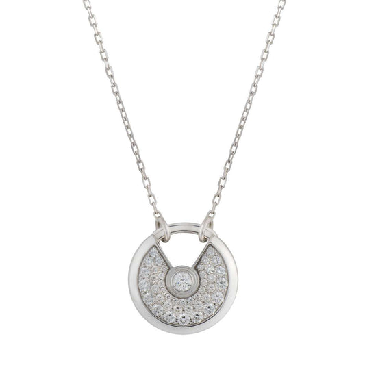 [Mystic Crown]AMULETTE SILVER FULL DIAMOND NECKLACE