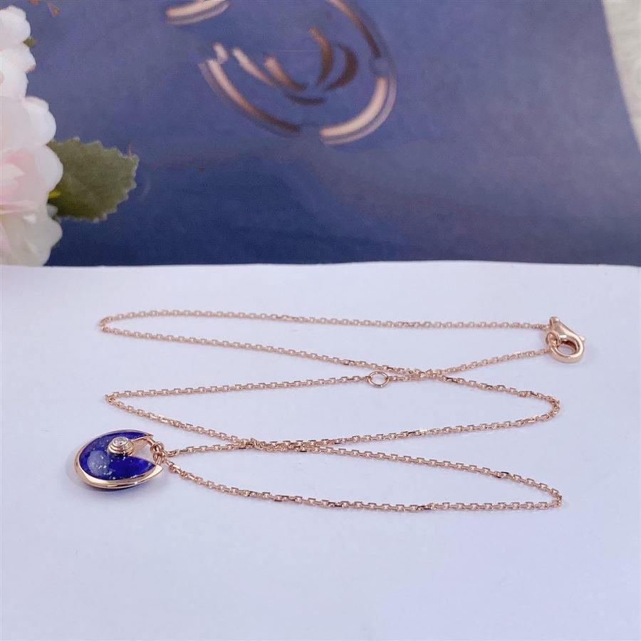 [Mystic Crown]AMULETTE ROSE GOLD AGATE NECKLACE