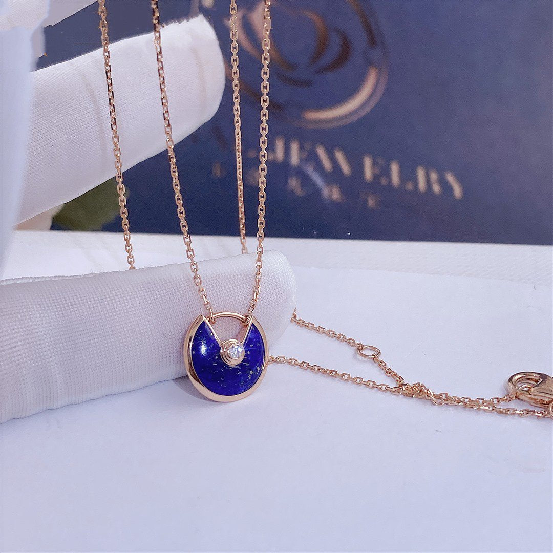 [Mystic Crown]AMULETTE ROSE GOLD AGATE NECKLACE