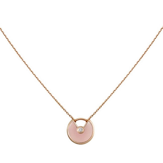 [Mystic Crown]AMULETTE ROSE GOLD PINK MOP NECKLACE