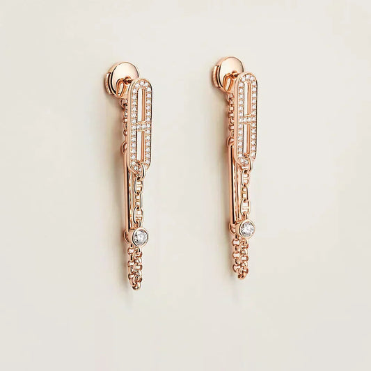 [Mystic Crown]CHAINE CHAOS DIAMOND DROP EARRINGS