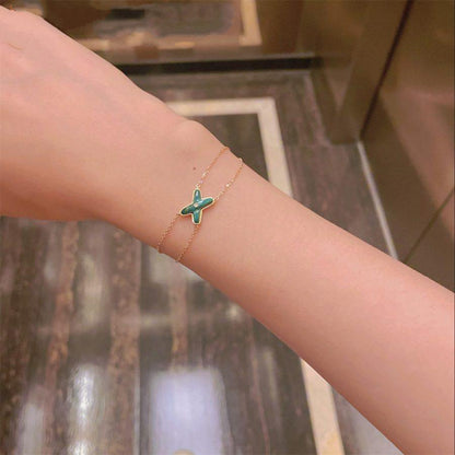[Mystic Crown]JEUX BRACELET MALACHITE PINK GOLD 1 DIAMOND