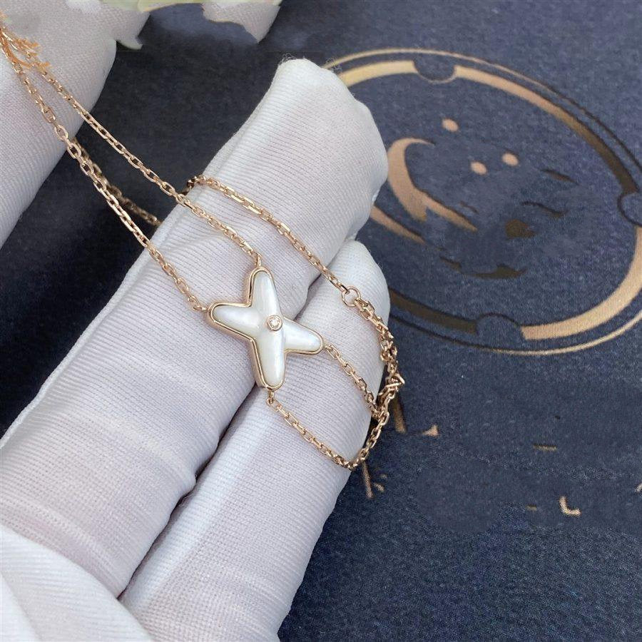 [Mystic Crown]JEUX BRACELET WHITE MOP PINK GOLD 1 DIAMOND