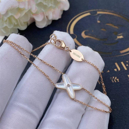 [Mystic Crown]JEUX BRACELET WHITE MOP PINK GOLD 1 DIAMOND