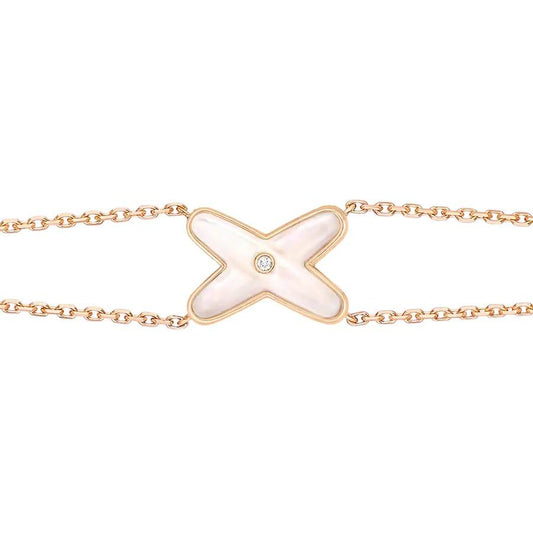 [Mystic Crown]JEUX BRACELET WHITE MOP PINK GOLD 1 DIAMOND