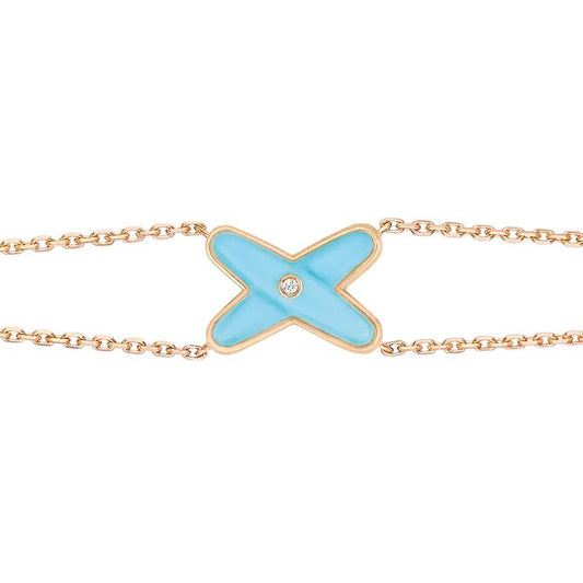 [Mystic Crown]JEUX BRACELET TURQUOISE PINK GOLD 1 DIAMOND