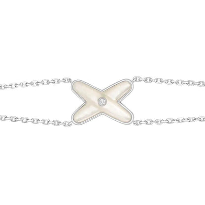 [Mystic Crown]JEUX BRACELET WHITE MOP SILVER 1 DIAMOND