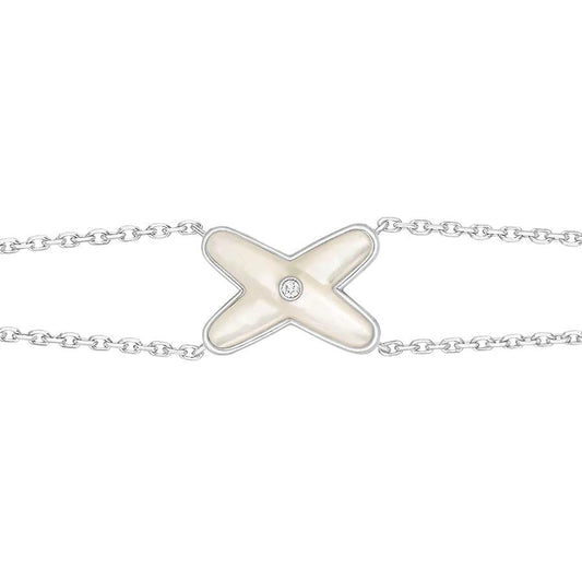 [Mystic Crown]JEUX BRACELET WHITE MOP SILVER 1 DIAMOND