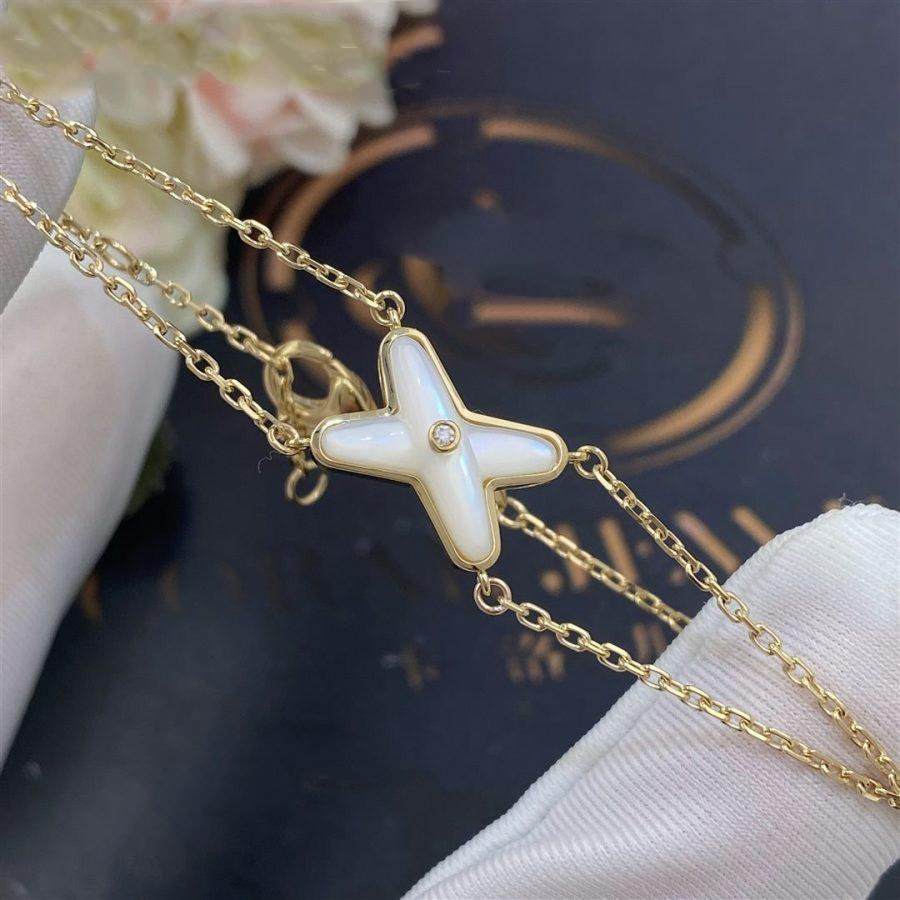 [Mystic Crown]JEUX BRACELET WHITE MOP GOLD 1 DIAMOND