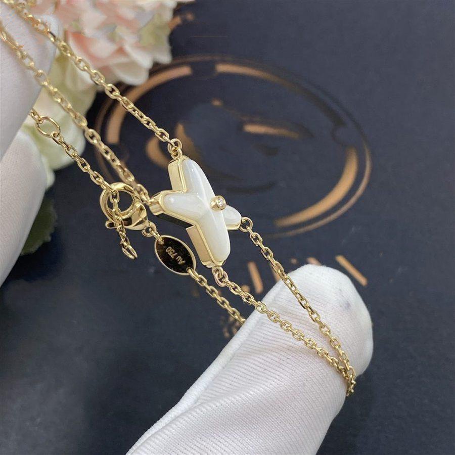 [Mystic Crown]JEUX BRACELET WHITE MOP GOLD 1 DIAMOND
