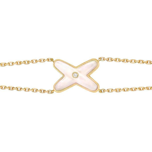 [Mystic Crown]JEUX BRACELET WHITE MOP GOLD 1 DIAMOND