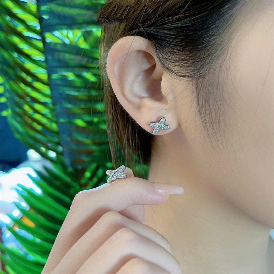 [Mystic Crown]JEUX DE SILVER DIAMOND EARRINGS