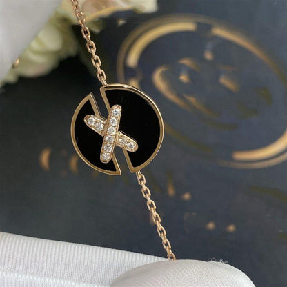 [Mystic Crown]JEUX DE BRACELET ONYX PINK GOLD DIAMOND