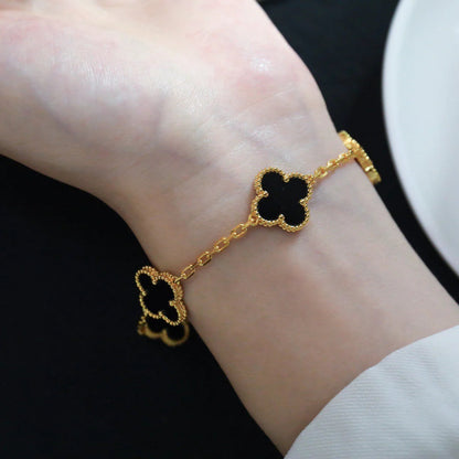 [Mystic Crown]CLOVER  5 MOTIFS BLACK ONYX BRACELET