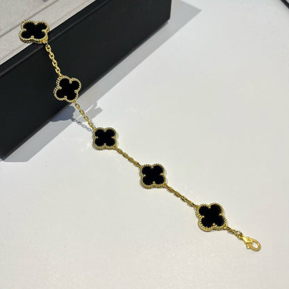 [Mystic Crown]CLOVER  5 MOTIFS BLACK ONYX BRACELET
