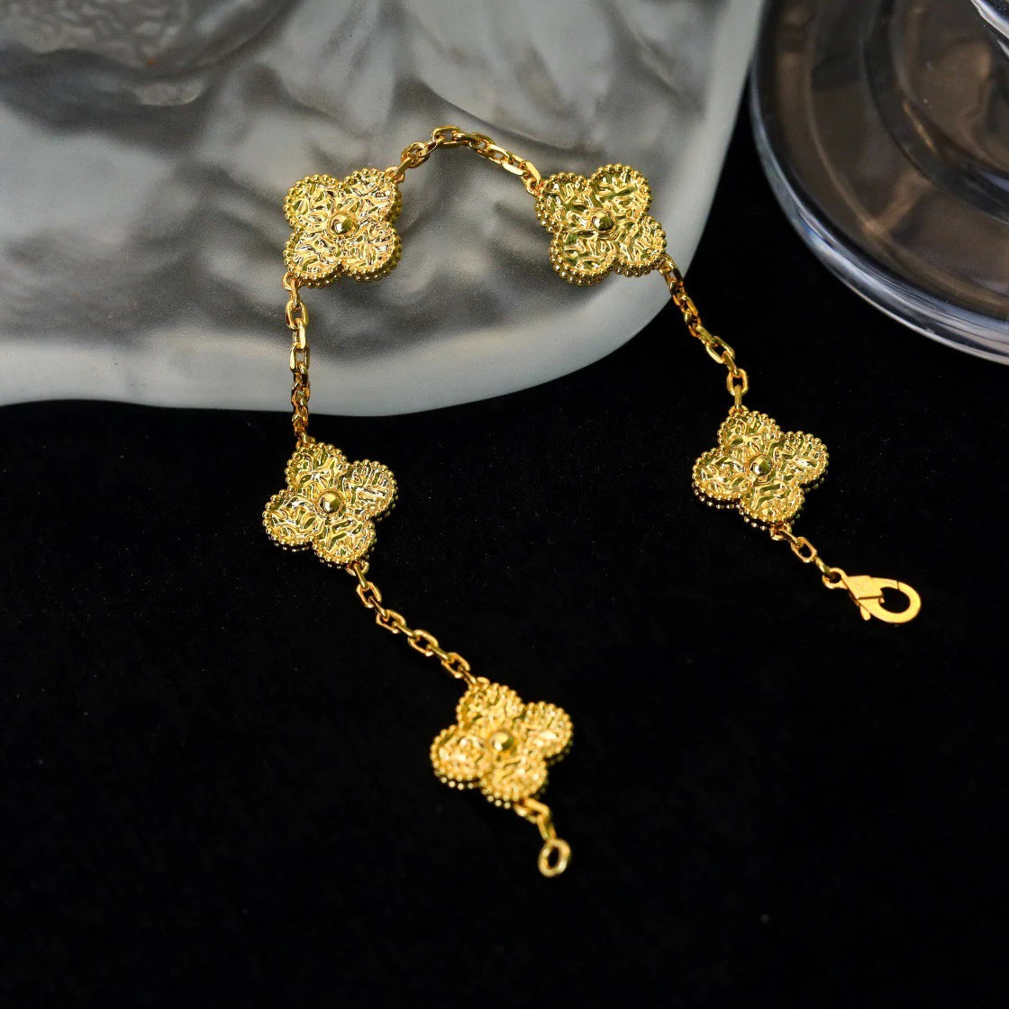 [Mystic Crown]CLOVER 5 MOTIFS BRONZING BRACELET