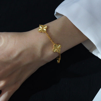 [Mystic Crown]CLOVER 5 FLOWERS LASER BRACELET