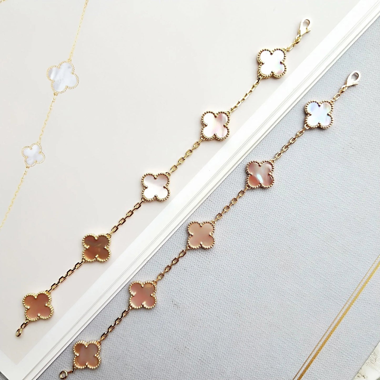 [Mystic Crown]CLOVER 5 PINK MOP BRACELET