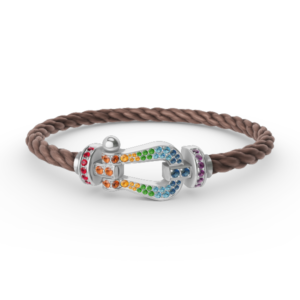 [Mystic Crown]FORC LARGE HORSESHOE  COLORED DIAMOND BRACELET SILVER